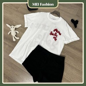 Áo phông nam nữ thêu xù MEI FASHION AT07