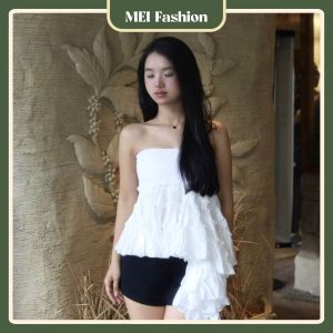 A02 3 2 Áo quây bèo tầng xòe nhẹ