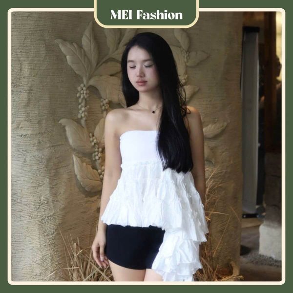 A02 3 2 Áo quây bèo tầng xòe nhẹ