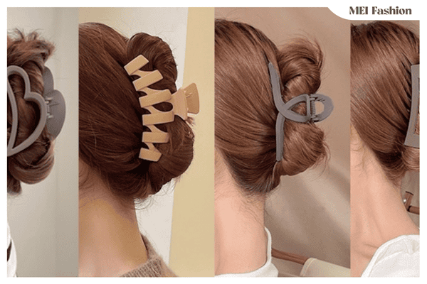 cách búi tóc bằng kẹp tóc càng cua nhỏ