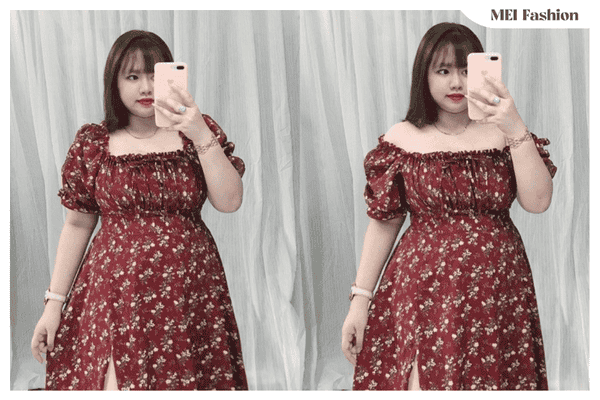phối đồ đi biển cho người mập