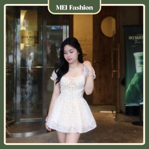 D01 4 2 Đầm Hoa Nhí Xoè Nhẹ Dáng Ngắn