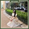Set áo trễ vai mix chân váy dài