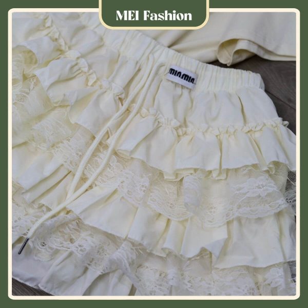 SV05 4 Set áo kiểu Miu Miu mix váy tầng trẻ trung MEI Fashion SV05,set áo kiểu miu miu mix váy tầng