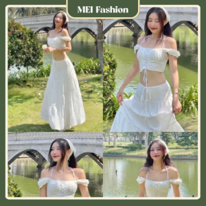 Set váy croptop và chân váy dài
