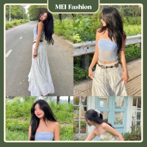 Set váy croptop và chân váy dài