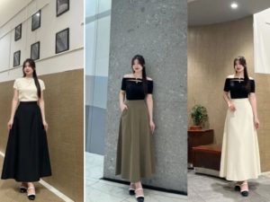 Chân váy chữ A dáng dài